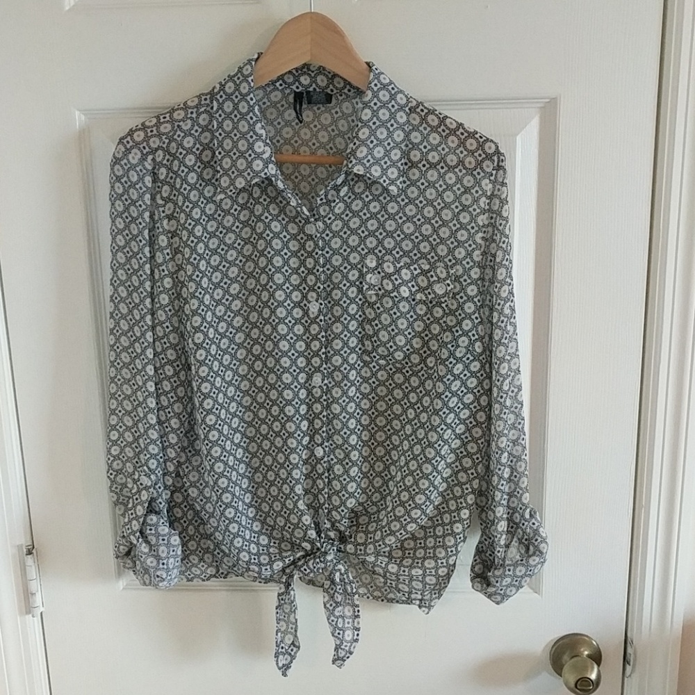 Sheer button up blouse